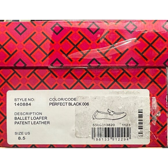 Tory Burch Leather Ballet Loafer Black Patent Women’s 8.5 New in Box - Picture 12 of 15